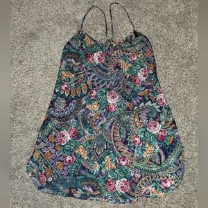 California Miss| Vintage Silky Floral Paisley Slip Mini Dress